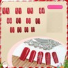 Pack of 24 Red Christmas Nails with Bow, Press on