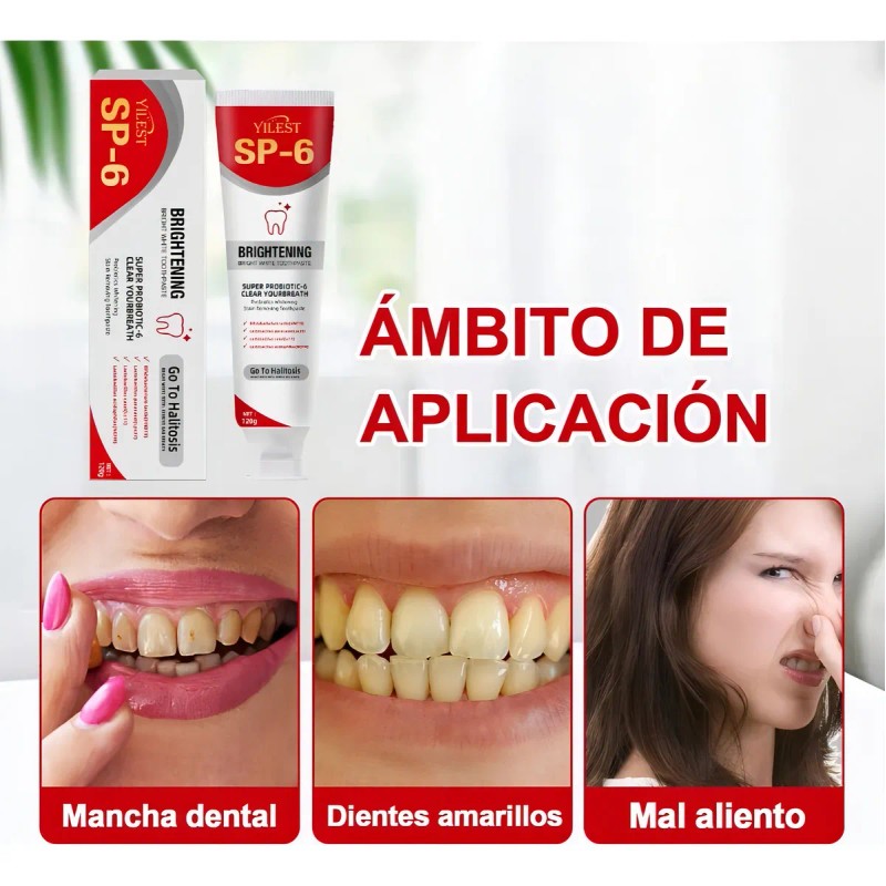 Tres Piezas Dentífrico Blanqueador Sp-6, Sp-8, 7,5% Sin Flúo,Previene las