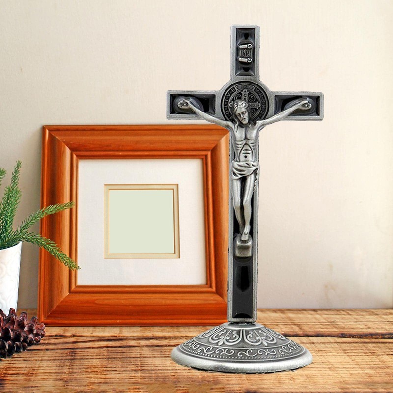 WeiLaiKeQi Crucifix with Base ST Crucifix Jesus Statue Durable Craftsmanship