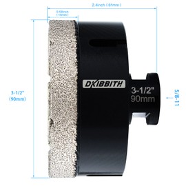 3-1/2" Dry Diamond Hole Saw,Diamond Core Bit for Granite Tiles Quartzite Marble Concrete Porcelain Ceramic Stones for Angle Grinders