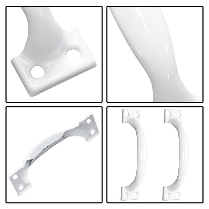 Mormchlots 12Pcs 98mm/3.86" White Metal Gate Retro Cabinet Handles, 3.86"