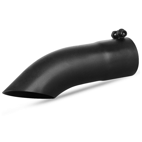 AUTOSAVER88 2.5 Inch Inlet Black Exhaust Tip, 2.5" Inlet 2.5" Outlet 9" Overall Length Stainless Steel Turn Down Exhaust Tips Powder Coated Finish Tailpipe
