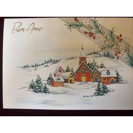 Vintage postcard "Happy new year" in Italian