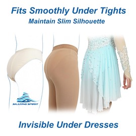 Skating Spirit Padded Figure Skating Competition Underskirt Shorts, Slim Padded Panties, Gel Pad Tailbone Cushion Protective Shorts (X-Large)