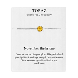 Philip Jones November (Topaz) Birthstone Bracelet Created with Zircondia® Crystals