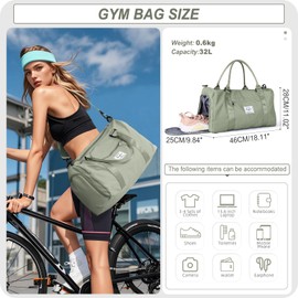 Women's Sports Duffel Bag, Sports Bag with Wet Compartment and Shoe Compartment, Travel Duffel Bags, Overnight Bag, Lightweight Waterproof Sports Bag, Hand Luggage Bag for Men, Weekend Training,