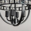 KSRYSZCQ Black Crystal Chandelier 4 Light Farmhouse Dining Room Chandelier