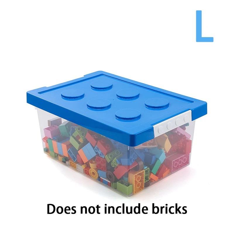 Building Blocks Storage Box for Kids - Transparent Stackable Organizer