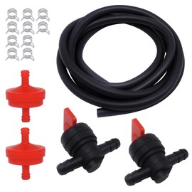 OXCANO 1/4 Gas Fuel Line Hose Kit with 1/4" Inline Gas Fuel Shut Cut Off Valve & Filters Kit for Lawn Mowers, Cultivators, Tractors, Snow Blowers, Motorcycles and Most Small Engines