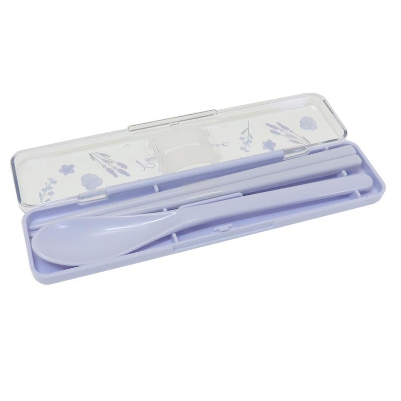 Poche Bouquet [Combi Set] Antibacterial Chopsticks & Spoon Set/Purple