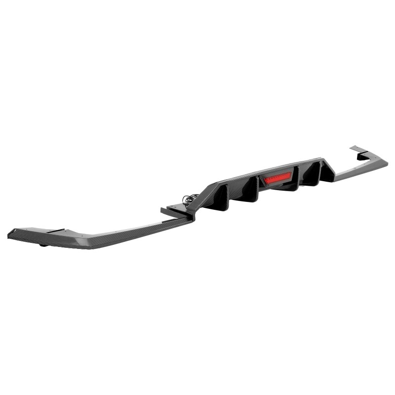 KUAFU Rear Bumper Diffuser Spoiler W/ Led Light Carbon Look