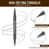 Eyebrow Pencil, Eyebrow Pen with Double-Brush Tip 2-in-1 Eyeliner Dual-Ended
