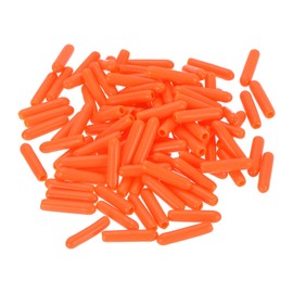 uxcell 100pcs Rubber End Caps 2mm ID Vinyl Round Tube Bolt Cap Cover Screw Thread Protectors Orange