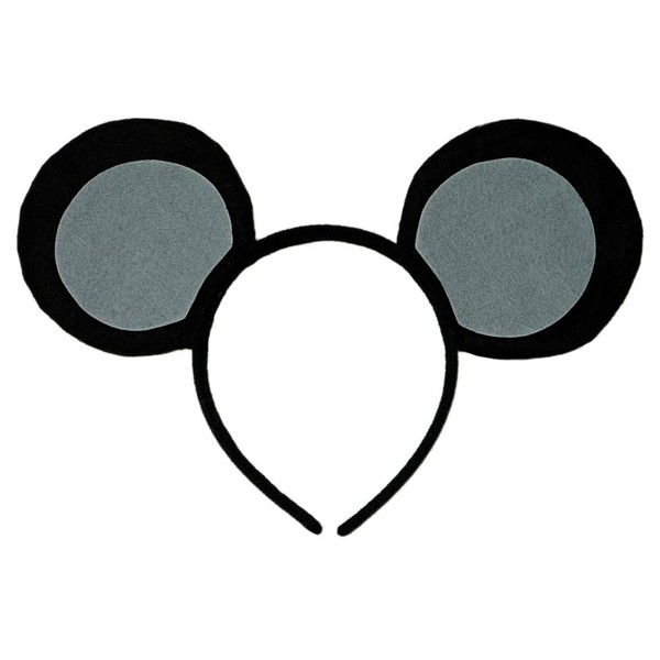 SeasonsTrading Gray & Black Mouse-A-Like Ears Headband - Costume Party Accessory