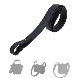 DGAZ TC Leather Shoulder Strap for Hermes Picotin/Lindy/Evelyne, Handmade, Replaceable Crossbody Bags Strap (50cm Long, 3.7cm Wide, Black, Gold Studs)