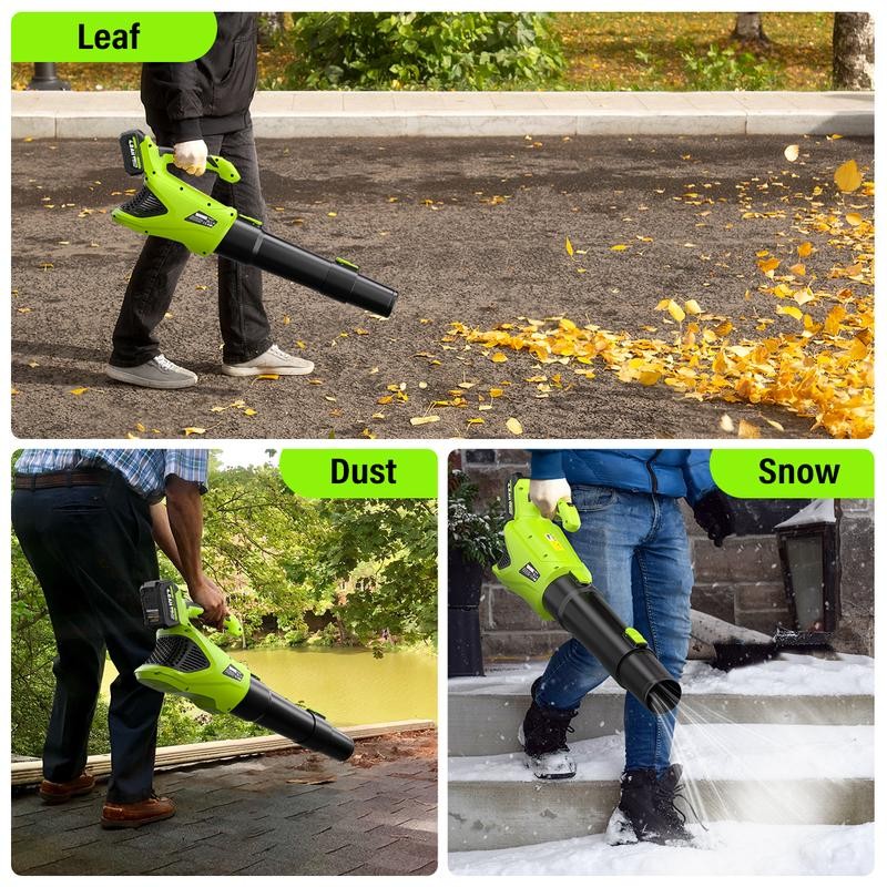 VERVEWAVE 20V Cordless Leaf Blower - 580CFM High-Velocity, 5-Speed Adjustable,