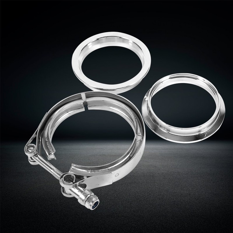Downpipe Clamp, Keenso 3 Inch Stainless Steel Flanges V Band