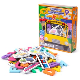 Crayola: ABC Matching Magnet Set – Vehicle-to-Go - 52pc Alphabet & Image Foam Magnets, Classroom & Home Education, Spelling-Learning, Toddler Kids 3+