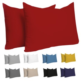Cushion Cover 40 x 60 cm (Set of 2) – 100% Jersey Cotton 150 g/m² Cushion Covers – Red – For Cushions 40 x 60 cm – Cushion Cover – Cushion Cover – Resistant and Hypoallergenic Dreamzie