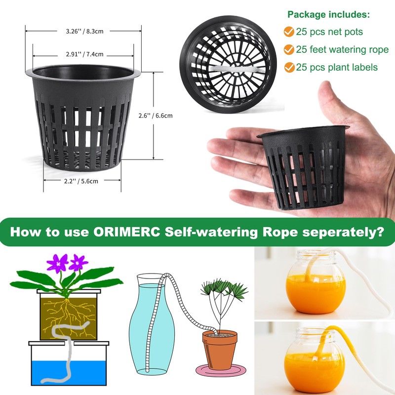 ORIMERC 25 Pack 3 inch Net Cup Pot with 25