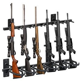 ROBUST Indoor Gun Racks for Wall 6-Slot Vertical Gun Rack Wall Mount, Rifle Shotgun Gun Stand Heavy Duty Steel Gun Display for Side by Side (6-Slot)