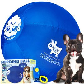 Race&Herd 18'' Original Herding Ball for Dogs, Giant Herding Ball for Australian Shepherds, Dog Training Toy for Small Breeds, Dog Herding Toy for Outdoor Play (Blue)