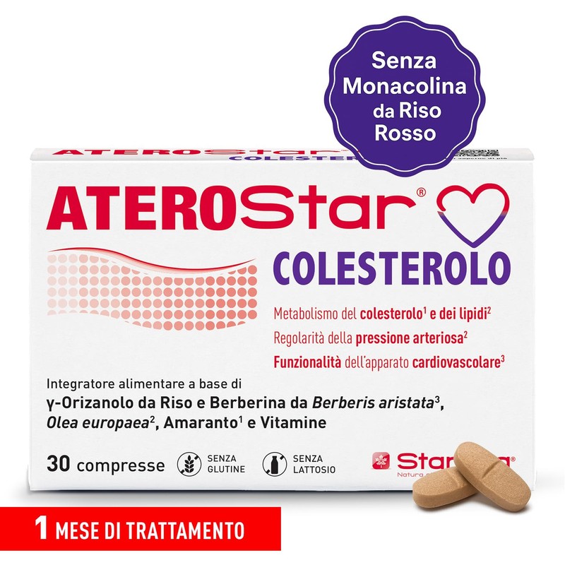 Aterostar Colesterolo - Integratore con Berberina 500 mg – 30