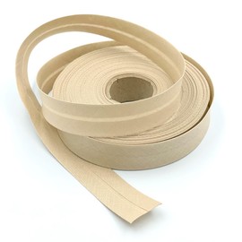Craft Cult 25mm Wide Plain Bias Binding Tape - 25 Metre Roll (129 - Beige)