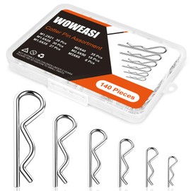 woweasi 140pcs Cotter Pins, Woweasi Durable Cotter Pin Assortment Kit, Heavy Duty Carbon Steel R Clips Cotter Pins for Mechanics, Lawn Mowers, Rv Owners