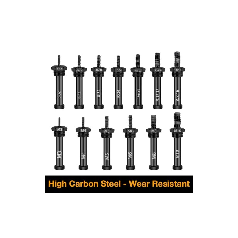 YUZES 1/4-20 Rivet Nut Tool Tip, Replacement Mandrel, Compatible 30