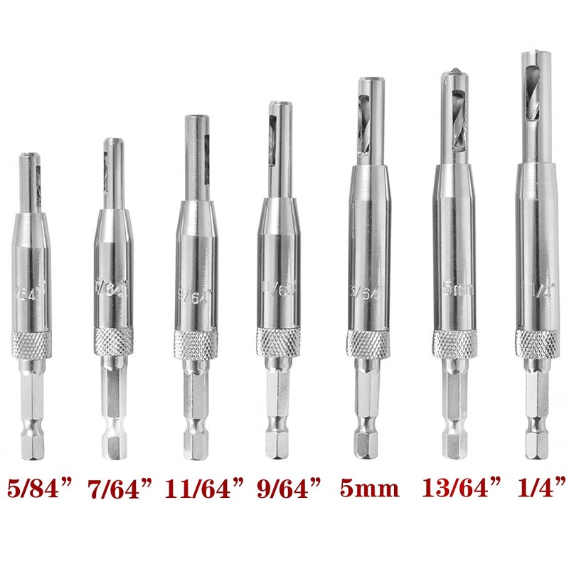 Hinge Drill Set, 8 Pieces, Self-Centring Drill Set, Centring Drill,