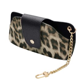 SOJOS Sunglasses Goggles Case with Clip Soft Shell Eyewear Glasses Case Leopard Print PU Bag SA515