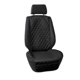 FH Group Car Seat Cover Cushion Neosupreme – One Seat Cover for Cars Trucks SUV, Black Faux Leather Car Seat Cushions, Waterproof Car Seat Cover Cushion, Universal Fit Car Seat Protector