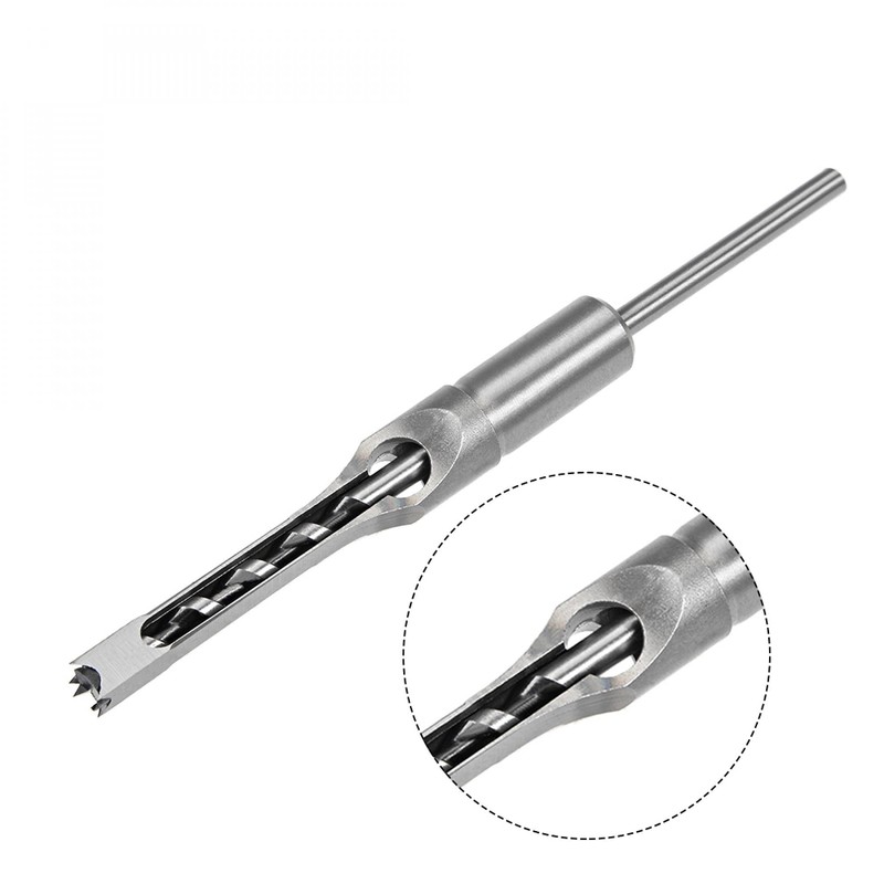 uxcell Square Hole Drill Bit, 3/8" High-Carbon Steel Hollow Chisel