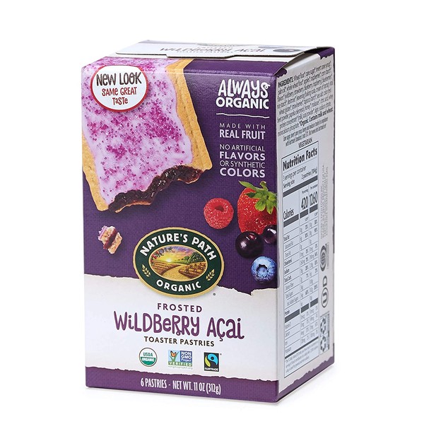 Nature’s Path Frosted Wildberry Acai Toaster Pastries, Healthy, Organic, 11-Ounce Box (Pack of 12)