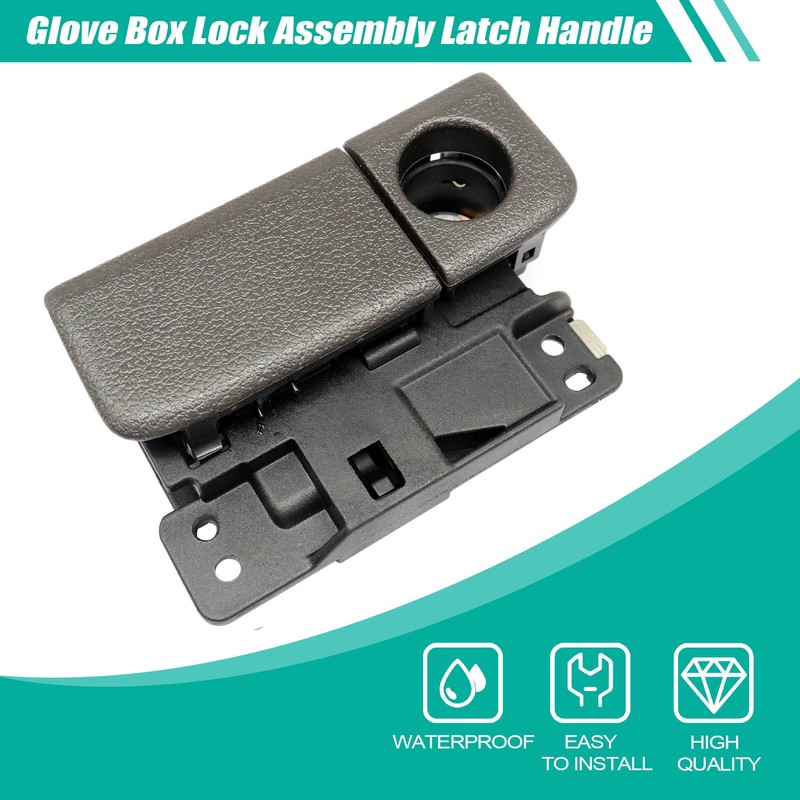 XQSMWF Gray Glove Box Lock Assembly Latch Handle Compatible with
