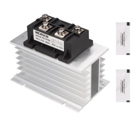 Weasch Bridge Rectifier MDQ 200A, AC to DC, 1600V 200A, Full Wave Diode Module Single-Phase, with Aluminum Heat Sink (1)