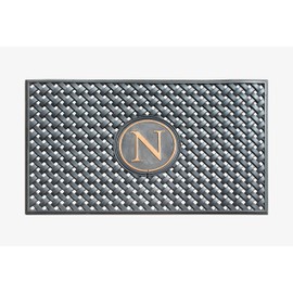 A1HC Large Monogrammed Door Mat, Natural Rubber, 24x39, Ideal for Any entryway, Scrapes Shoes Clean of Dirt & Grime, Door Mats for Entry, Patio, Busy Areas, Black