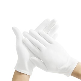 White Gloves, 2 Pairs 100%Cotton Gloves for Eczema, White Cotton Eczema Gloves for Men and Women Dry Hands,