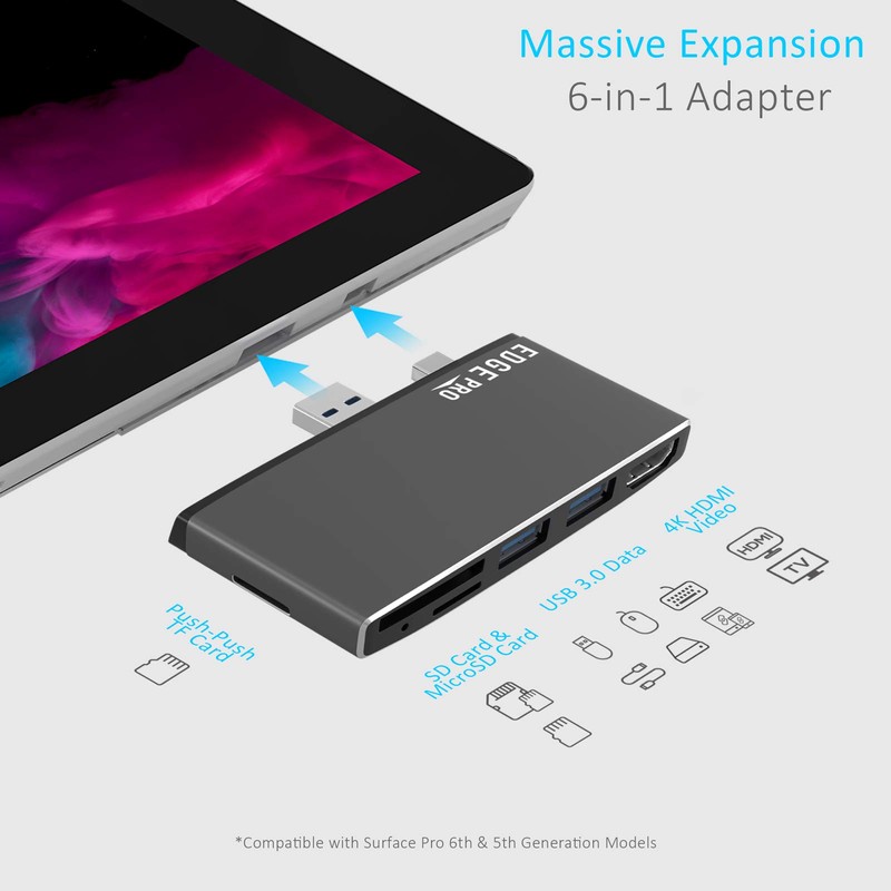 Surface Pro USB 3.0 Mini DP Hub Adapter, mbeat Edge