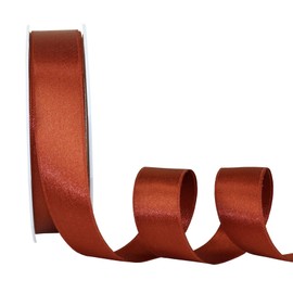 Prasent 25 mm 25 m Satin Double Face Ribbon Roll, Cinnamon