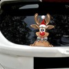 Iprokiu Cute Christmas Santa Claus Peeking Car Sticker Reindeer Snowman