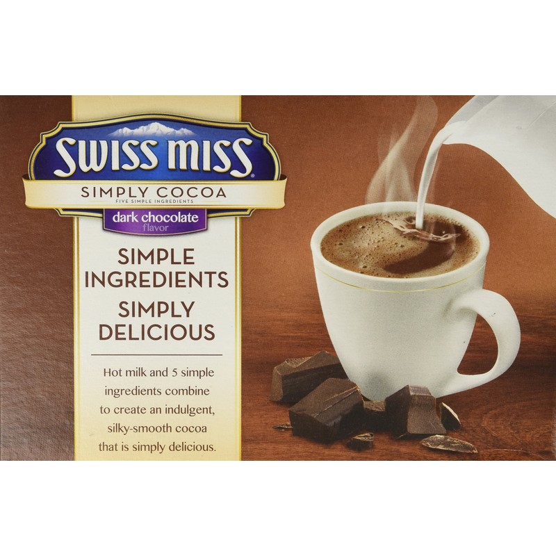 Swiss Miss, Simply Cocoa, Dark Chocolate, Hot Cocoa Mix, 8