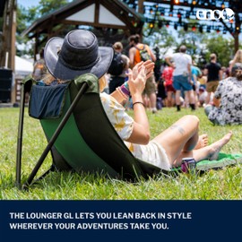 ENO Lounger GL Chair - Portable Camping Chair with Lightweight Frame & Comfortable Chair Cushions - Lounge Chair for Hiking, Camping, or The Beach - Olive/Lime