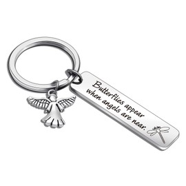 ASANHAO Butterfly Memorial Keychain for Women - Sympathy Gift for Loss Of Loved One - Jewelry for Bereavement And Condolence - Memory Gift for Grandma