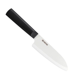 KYOCERA INNOVATIONwhite 5.5" Ceramic Santoku Knife - White Z212 Blade with Non-Slip Black Handle