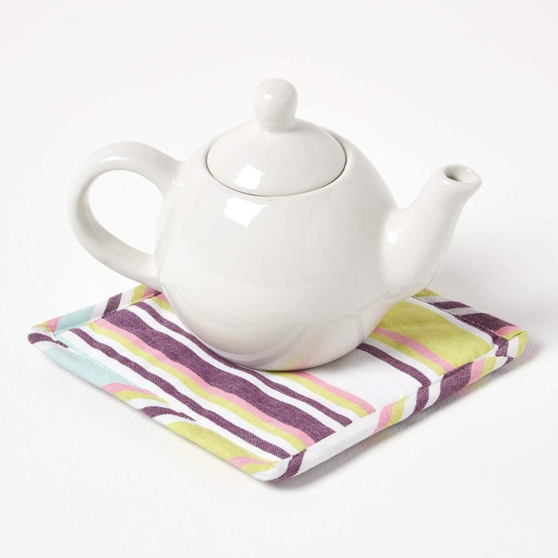 HOMESCAPES - Pure Cotton Pot Holder - Plain Purple 20