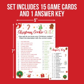 Pink Pixie Studio 15 Christmas Cookie Quiz Game Cards- Holiday Party, Cookie Exchange, Office, Work, Church Group, Friends - Fun, Easy Activity for Women, Men, and Kids