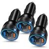 3-Pack Car Charger,4-Port 65W PD+QC 3.0 Car Charger USB C