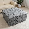 EVOLLER Stretch Square Ottoman Cover 50x50x18 inches Waterproof Floral Foot